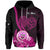 Custom FSM Valentine Couple Hoodie Heart Love Tropical Flowers Pink LT14 - Polynesian Pride