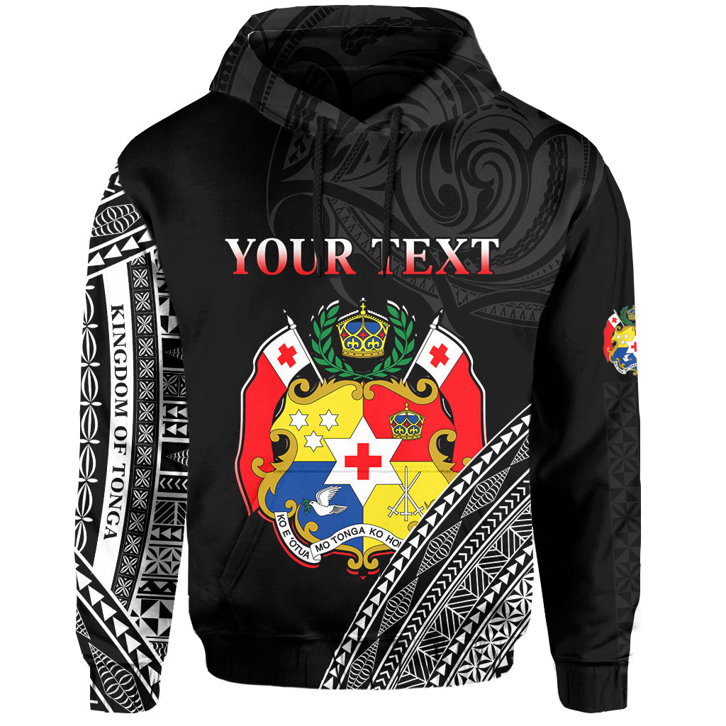 Custom Tonga Hoodie Tongan Pattern Blithesome Version Black LT13 Unisex Black - Polynesian Pride