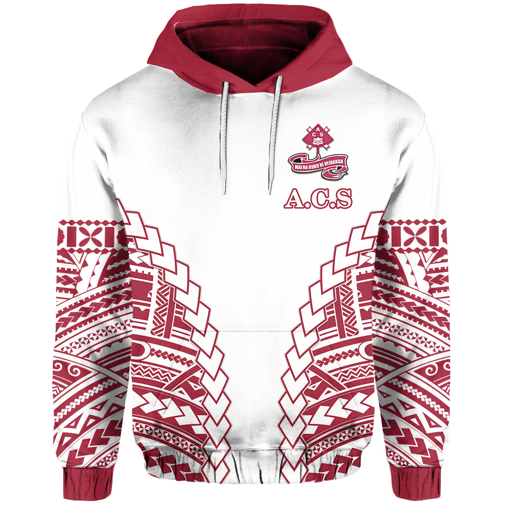 Adi Cakobau School Hoodie Lovely Girl A.C.S LT13 Unisex White - Polynesian Pride