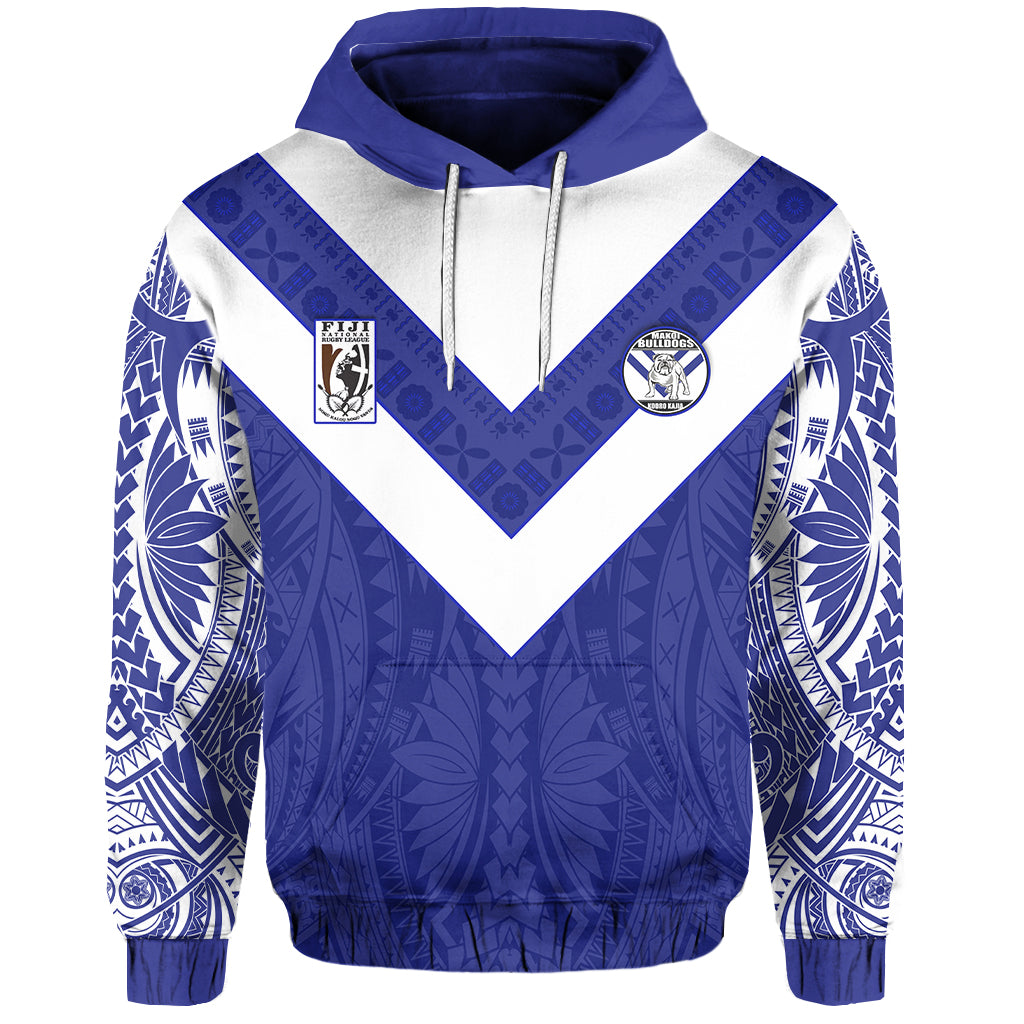 Custom Makoi Bulldogs Hoodie Forever Fiji Rugby Custom Text and Number LT13 - Polynesian Pride