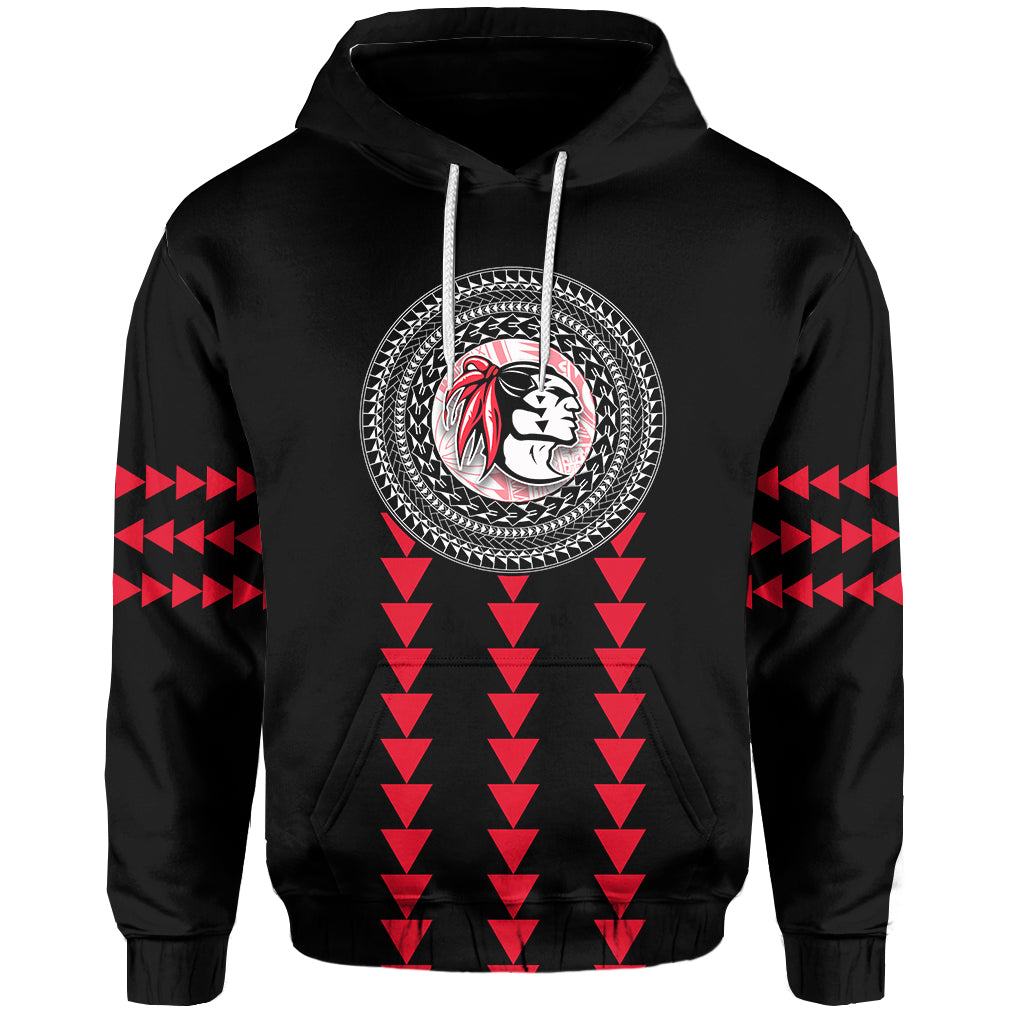Red Raiders Hoodie Kahuku School LT13 Unisex Black - Polynesian Pride