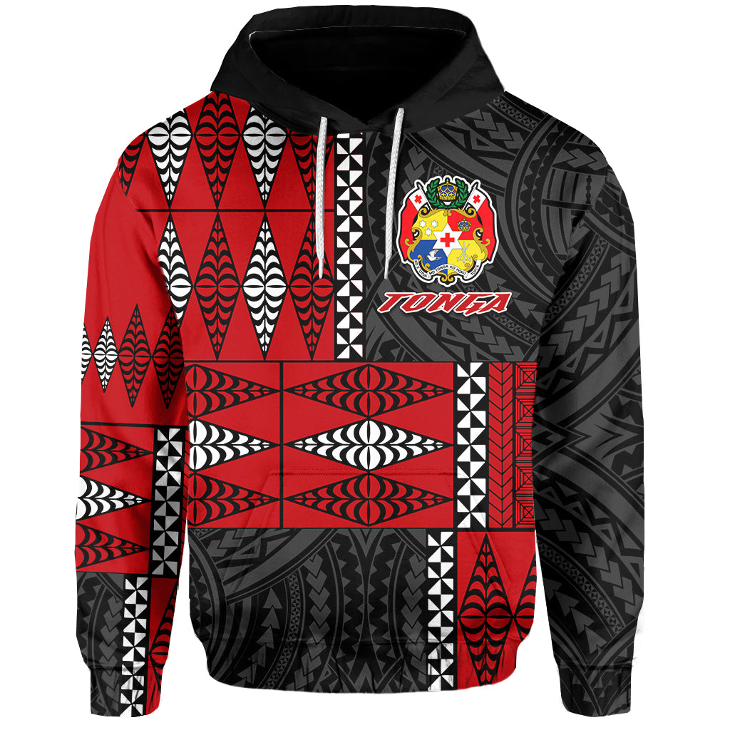 Tonga Hoodie Tongan Pattern Mix Polynesian LT13 Unisex Red - Polynesian Pride