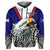 American Samoa Hoodie Bald Eagle Mix Polynesian LT13 Hoodie Blue - Polynesian Pride