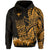 Hawaii Polynesian Hoodie Gold Tiki Masks Hawaiian LT13 Unisex Gold - Polynesian Pride