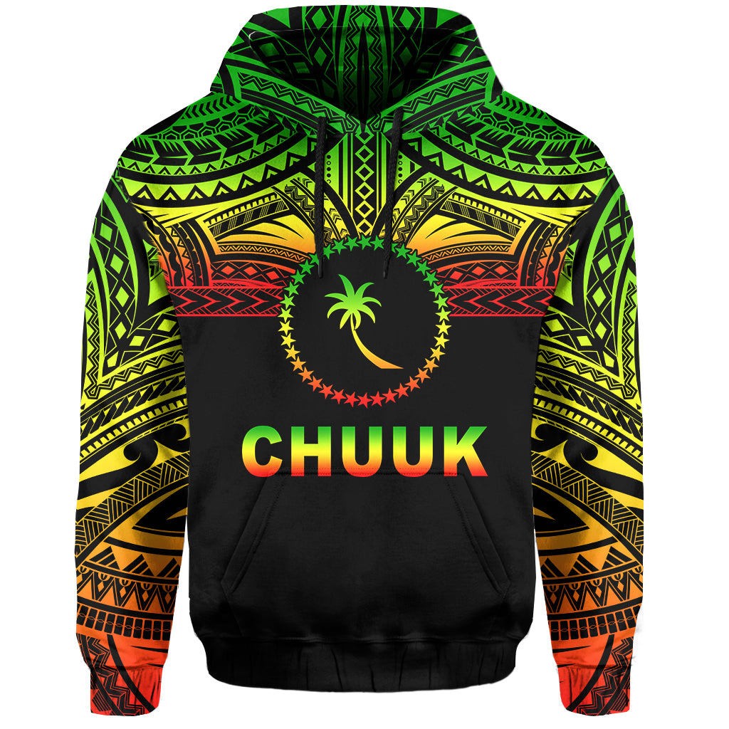 Custom Chuuk Flag Hoodie Micronesia Style Reggae LT13 - Polynesian Pride