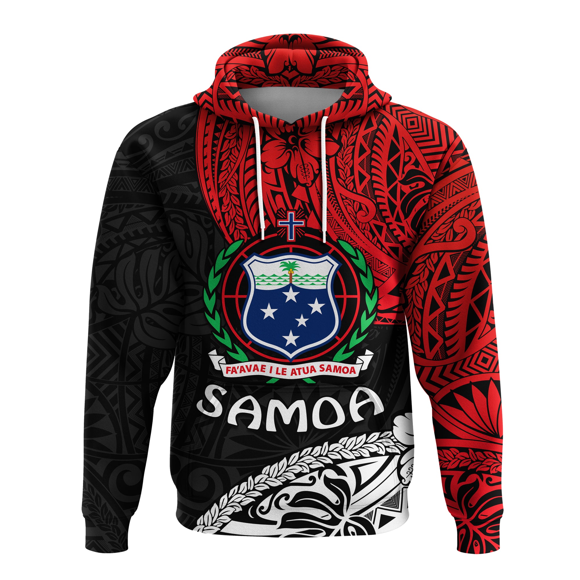 Samoa Hoodie Beloved Samoan Mix Polynesian Pattern LT13 Unisex Red - Polynesian Pride