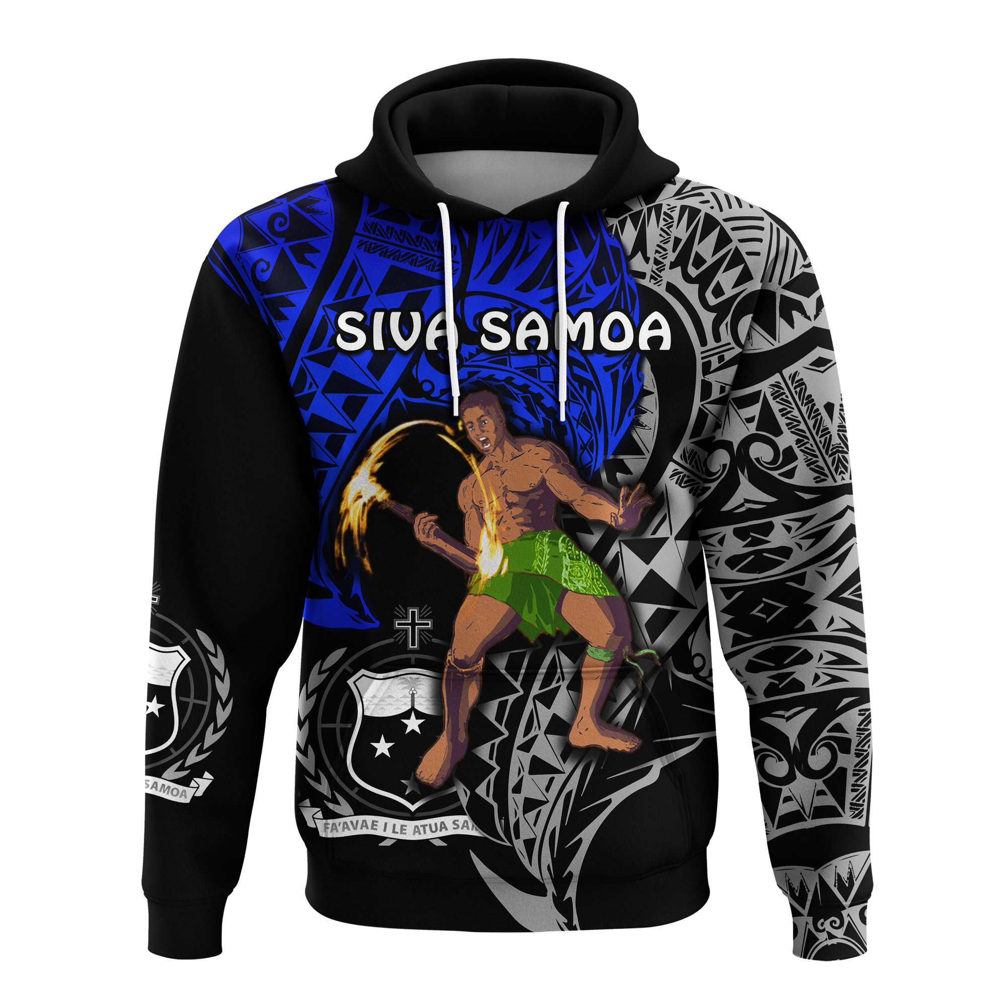 Siva Samoa Hoodie Samoan Dance Mix Blue Polynesian LT13 Unisex Blue - Polynesian Pride