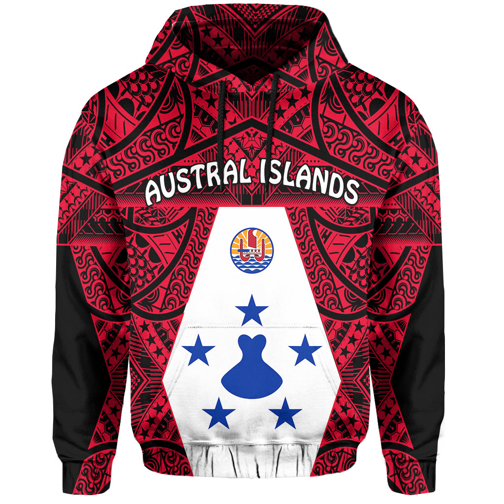 Austral Islands Hoodie Polynesian Pattern French Polynesia LT13 Unisex Red - Polynesian Pride