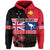 Custom Papua New Guinea Australia Hoodie Aboriginal PNG and AUS LT13 Zip Hoodie Black - Polynesian Pride