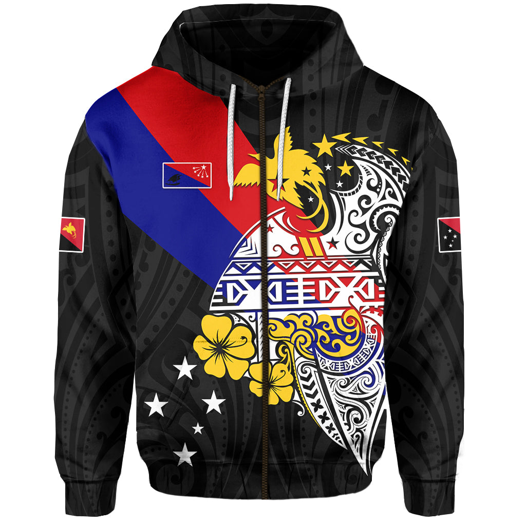 Central Province Zip Hoodie Style Life PNG LT13 Unisex Black - Polynesian Pride