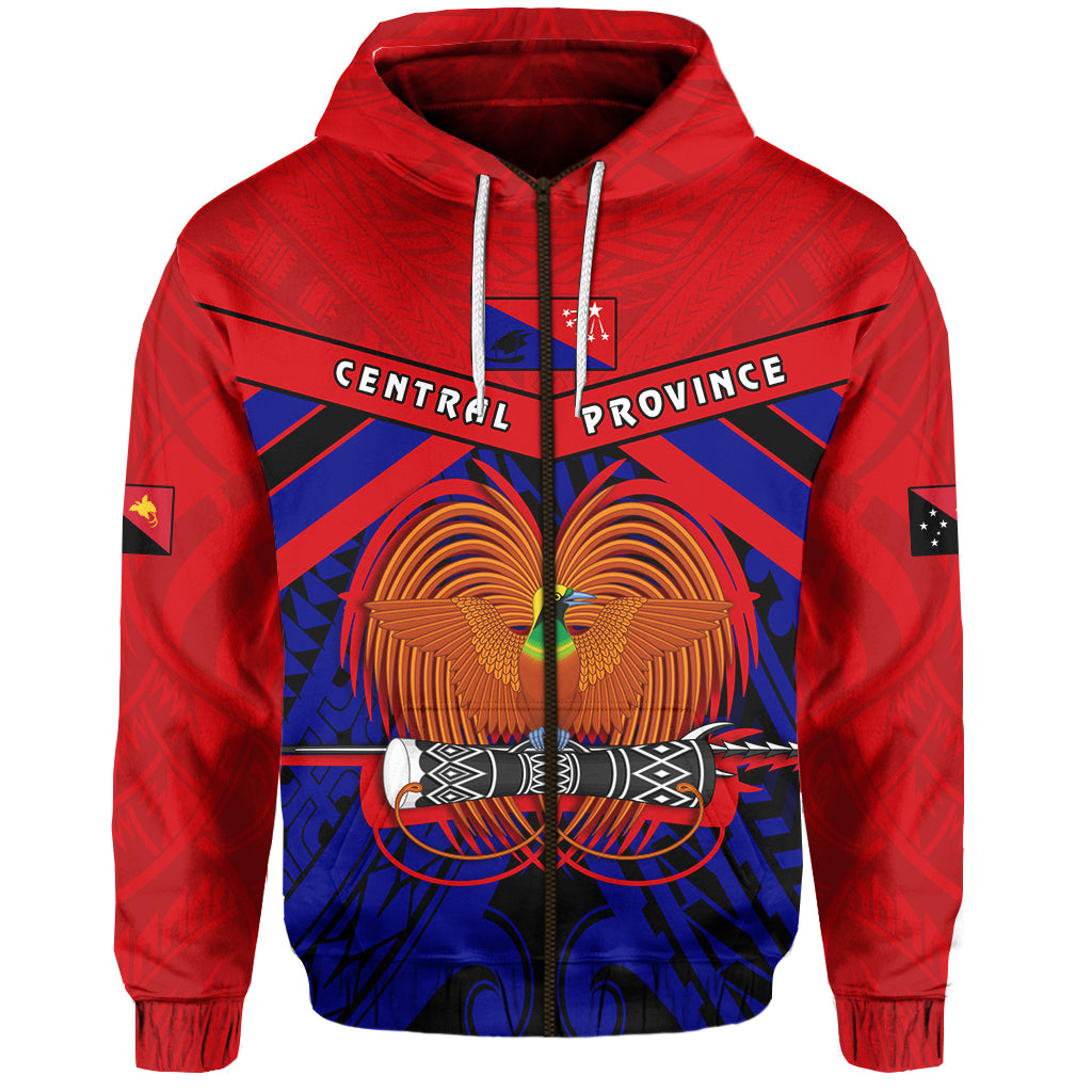 Central Province Zip Hoodie Papua New Guinea LT13 Unisex Red - Polynesian Pride