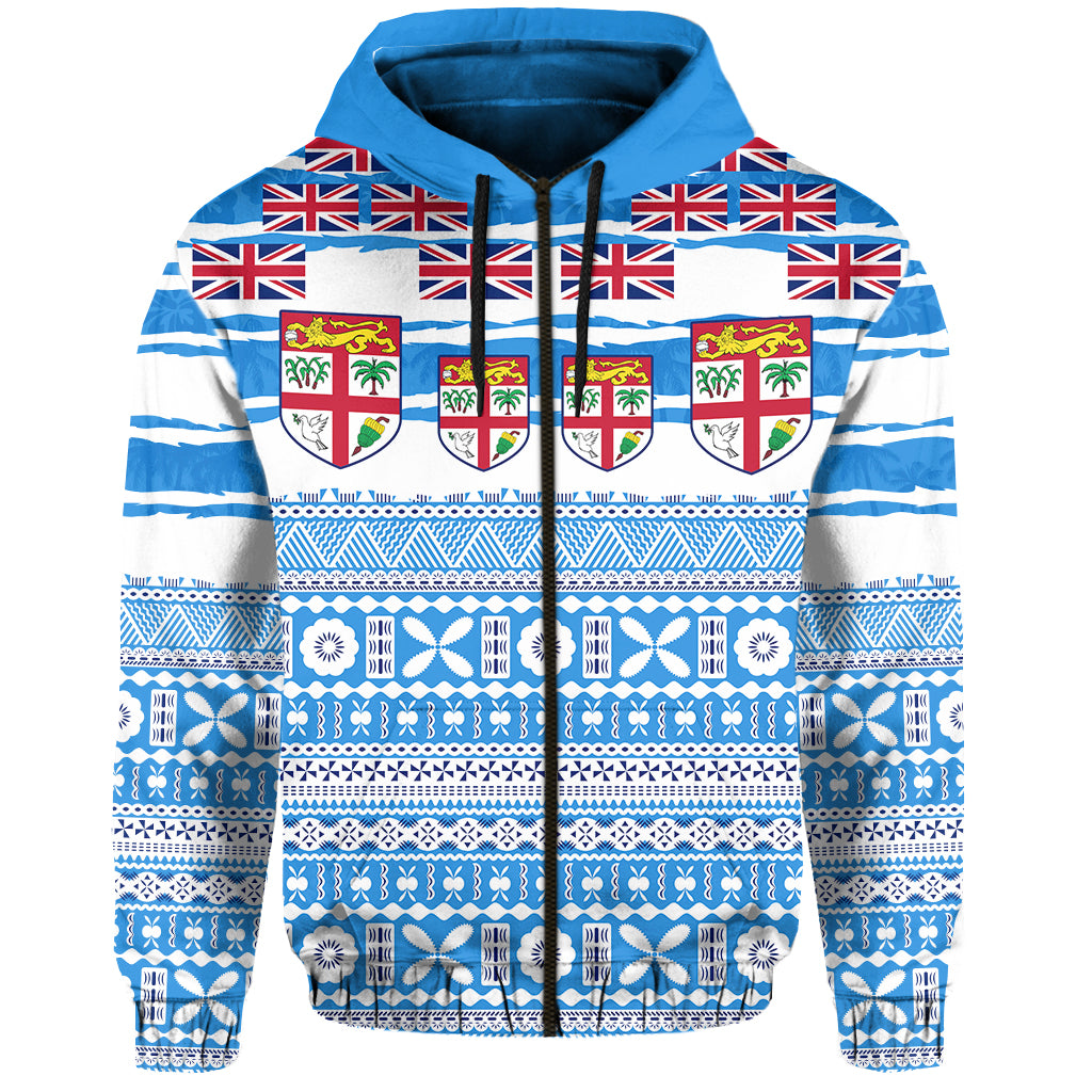 Custom Fiji Polynesian Zip Hoodie Fijian Tropical Flowers LT13 - Polynesian Pride