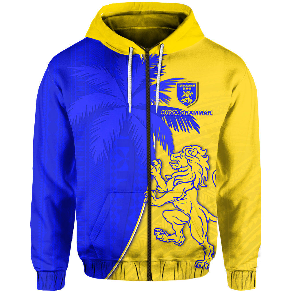 Suva Grammar Simple Zip Hoodie Fiji School LT13 Unisex Blue - Polynesian Pride