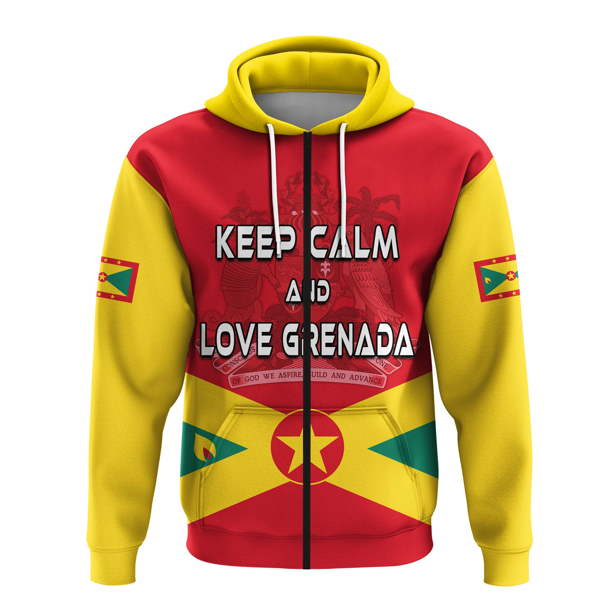 Grenada Hoodie Keep Calm and Love Grenada LT13 - Polynesian Pride
