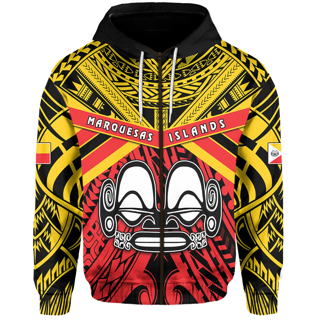 Marquesas Islands Zip Hoodie the One and Only LT13 Unisex Red - Polynesian Pride