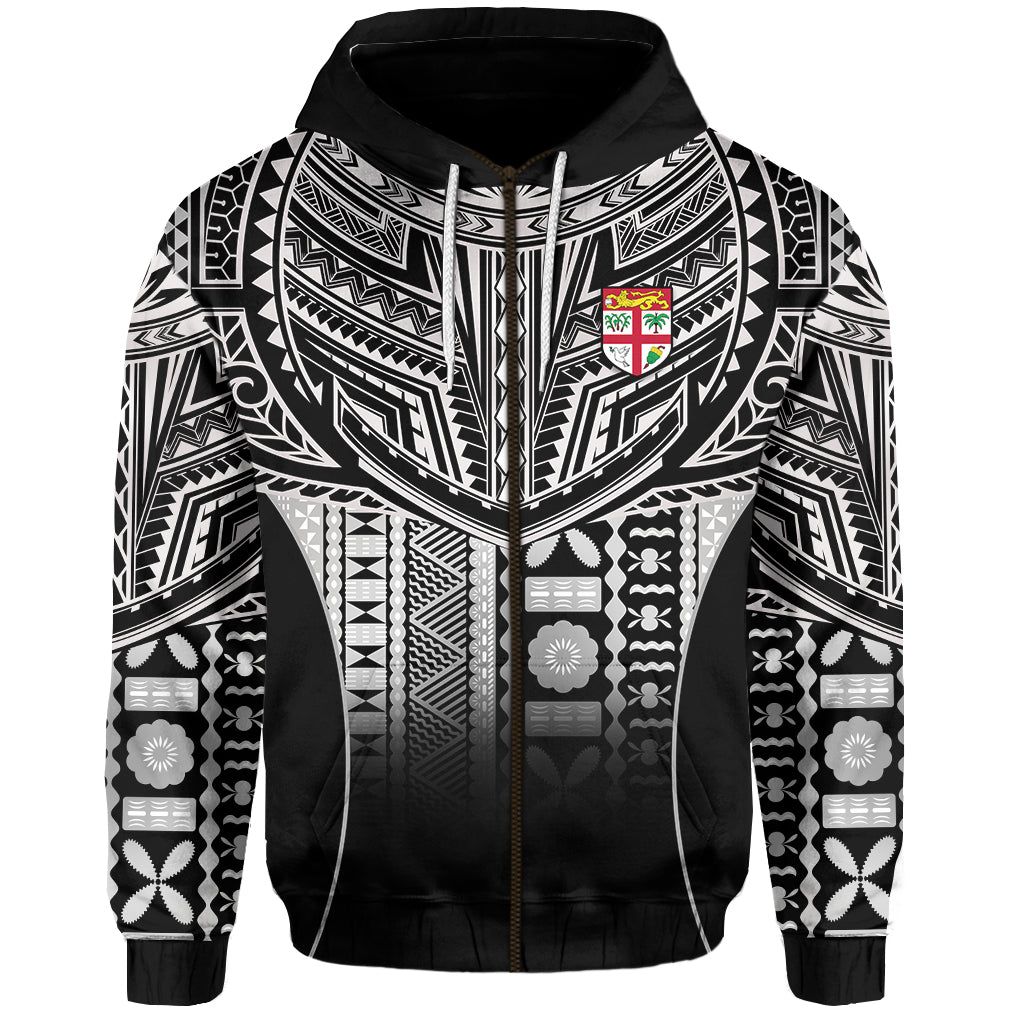 Fiji Faithful Zip Hoodie Version Black LT13 Unisex Black - Polynesian Pride