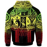 Polynesian Hawaii Zip up Hoodie Coat of Arm Hawaii & Maui Tattoo - Polynesian Pride