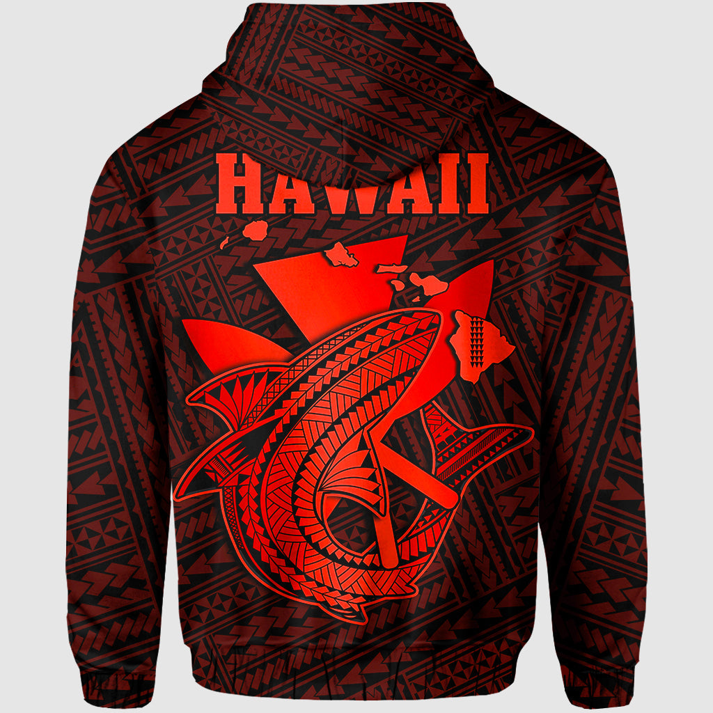 Custom Hawaii Hoodie Kakau Kanaka Maoli Combine Polynesian Shark Ver.06 LT14 - Polynesian Pride