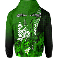 Custom New Caledonia Hoodie Nautilus Green Polynesian Hibiscus LT13 - Polynesian Pride