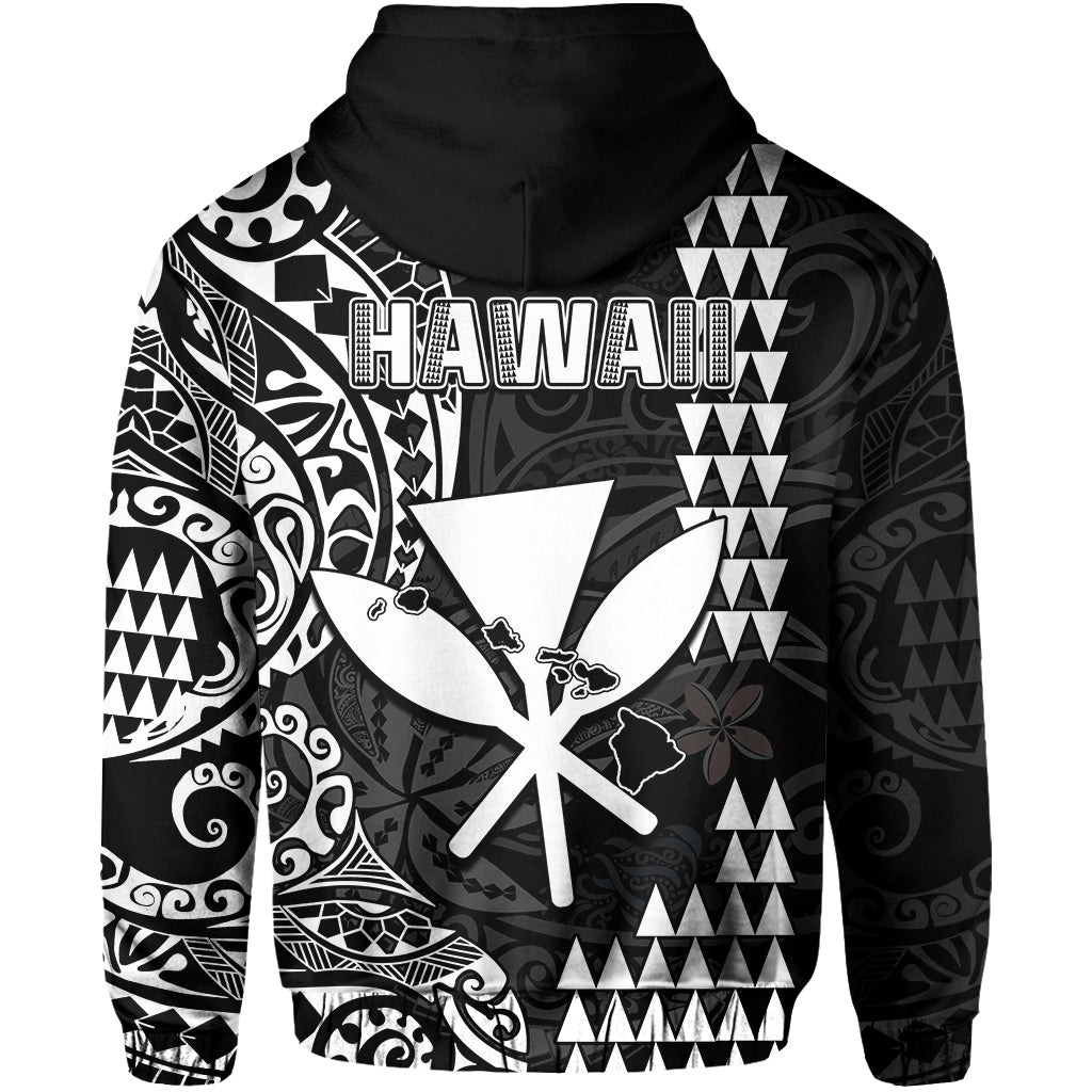 Hawaii Day Kakau Hoodie Proud To Be Hawaiian Black King Kamehameha and Kanaka Maoli LT13 - Polynesian Pride