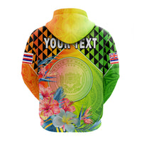 Custom Happy Hawaii Fathers Day Hoodie Hawaiian Tribal Kanaka Maoli Hibiscus LT14 - Polynesian Pride