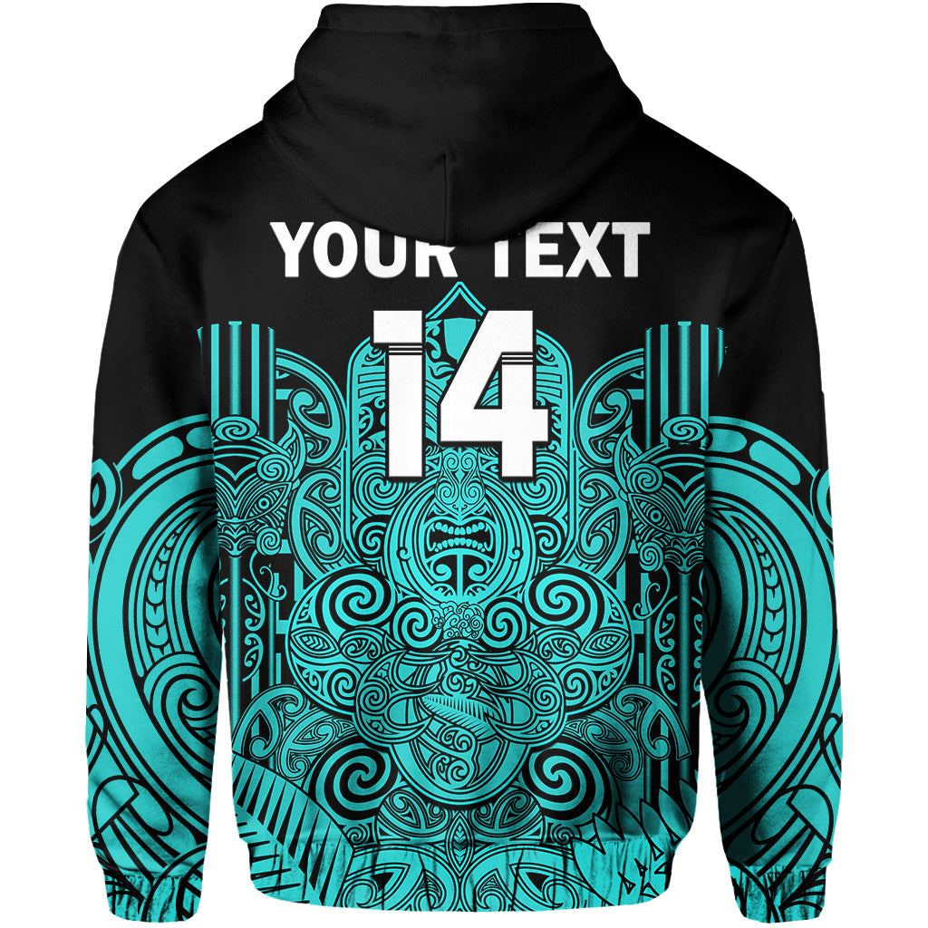 (Custom Text and Number) New Zealand Tiki Rugby Hoodie NZ Maori Koru Pattern Ver.02 LT14 - Polynesian Pride