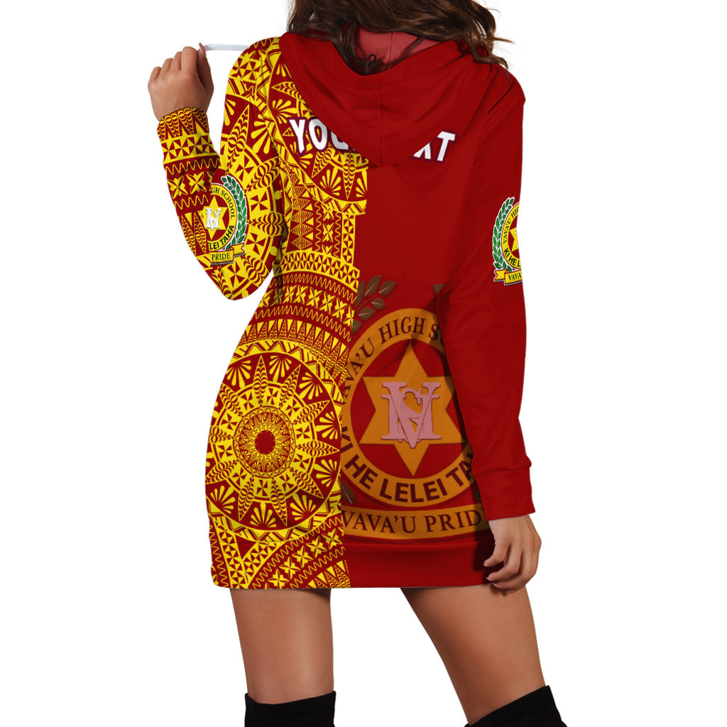 (Custom Personalised) Tonga Vavau High School Hoodie Dress Tongan Ngatu Pattern LT14 - Polynesian Pride
