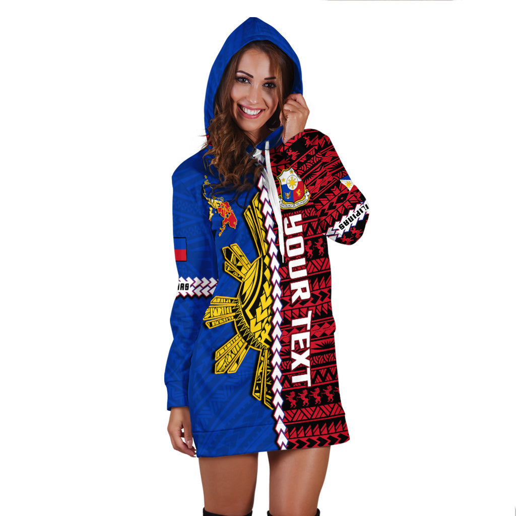 (Custom Personalised) Philippines Hoodie Dress Pilipinas Sun Mix Polynesian Pattern LT14 - Polynesian Pride