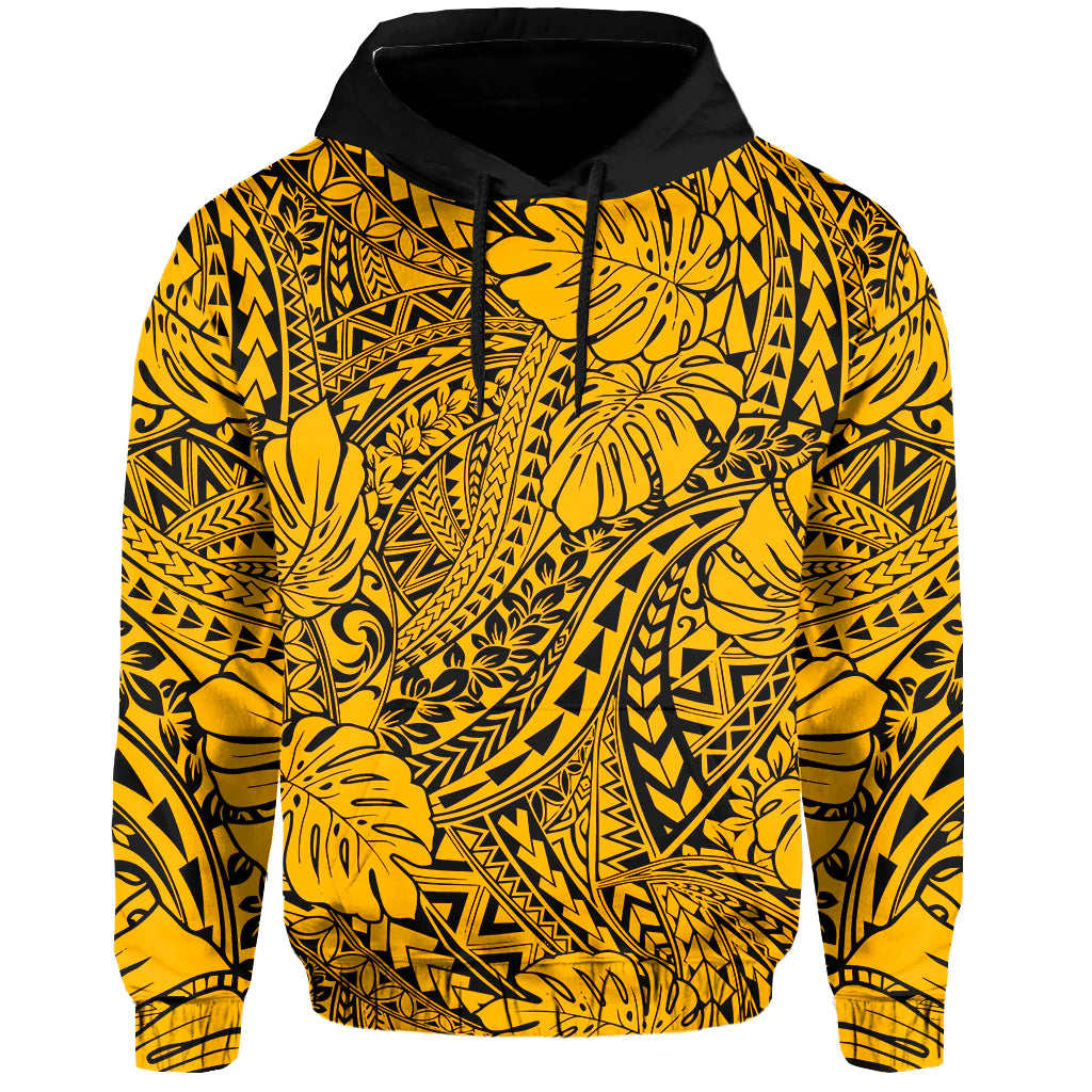 Custom Hawaii Hoodie Polynesian Tribal Art Ver.05 LT14 Pullover Hoodie Gold - Polynesian Pride