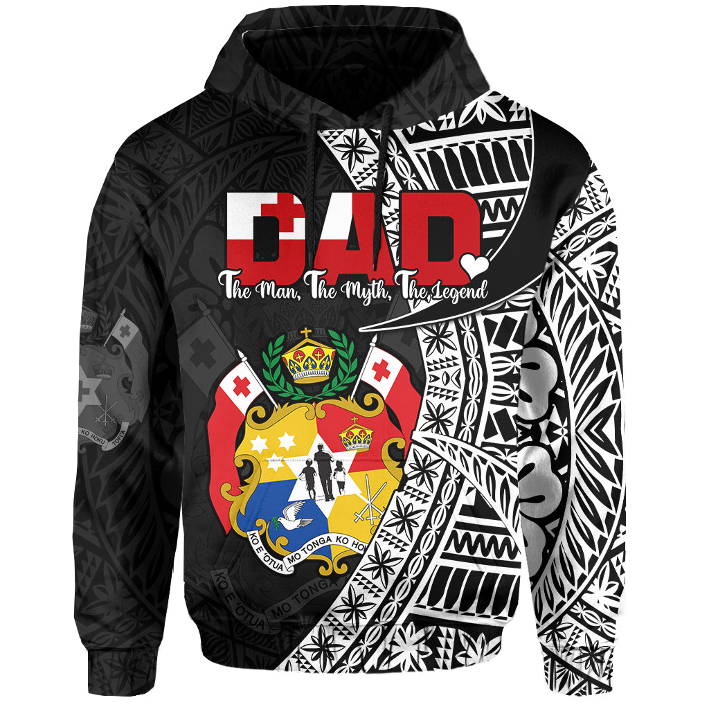 Tonga Hoodie Happy Tongan Fathers Day LT13 Hoodie Black - Polynesian Pride