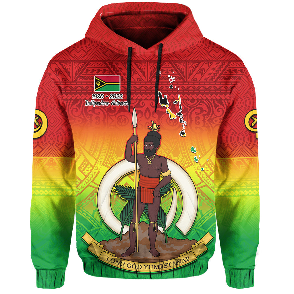 Vanuatu Independence Day Hoodie 42nd Anniversary Yumi Yumi Yumi LT13 Hoodie Red - Polynesian Pride