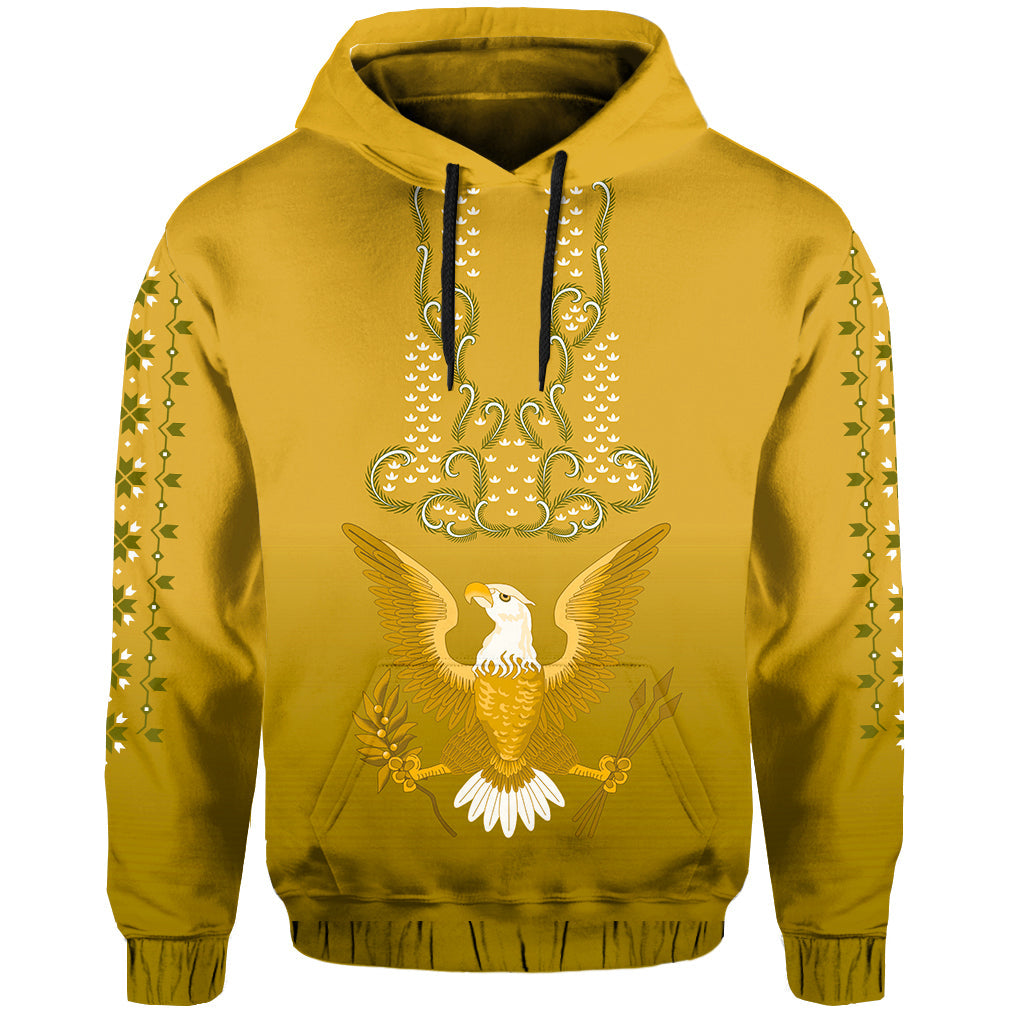 Custom Philippines Hoodie Sun Filipino Gold Barong LT13 Pullover Hoodie Gold - Polynesian Pride