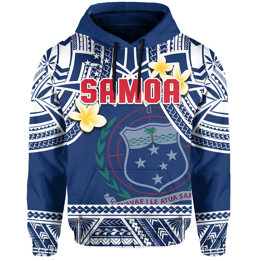Samoa Hoodie Samoan Plumeria Flowers Mix Polynesian Pattern LT14 - Polynesian Pride