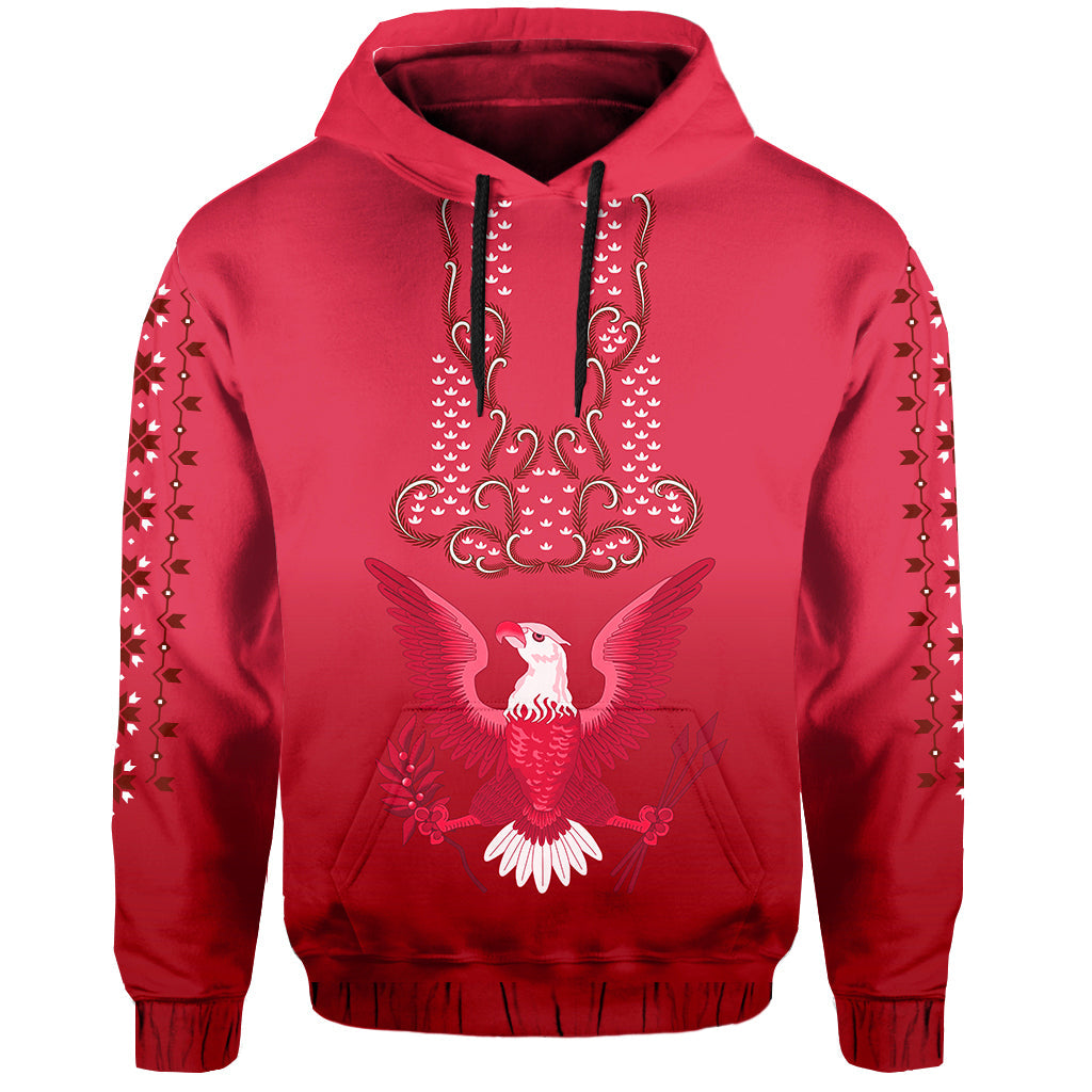 Philippines Hoodie Sun Filipino Red Barong LT13 Pullover Hoodie Red - Polynesian Pride