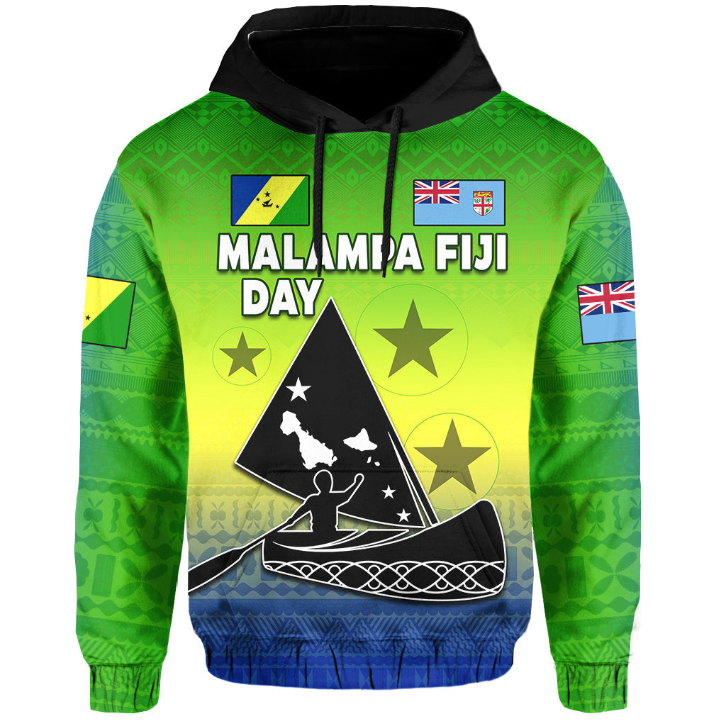 Malampa Fiji Day Hoodie Happy 52nd Anniversary LT14 Hoodie Green - Polynesian Pride