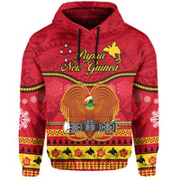 Custom Papua New Guinea Christmas Hoodie Bird of Paradise Bikpela Hamamas Blong Dispela Krismas LT14 - Polynesian Pride