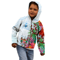 Fiji Hoodie KID Proud Fijian Tapa mix Tagimoucia Flowers LT13 - Polynesian Pride