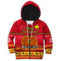 Papua New Guinea Christmas Hoodie KID Bird Of Paradise Bikpela Hamamas Blong Dispela Krismas LT14 - Polynesian Pride