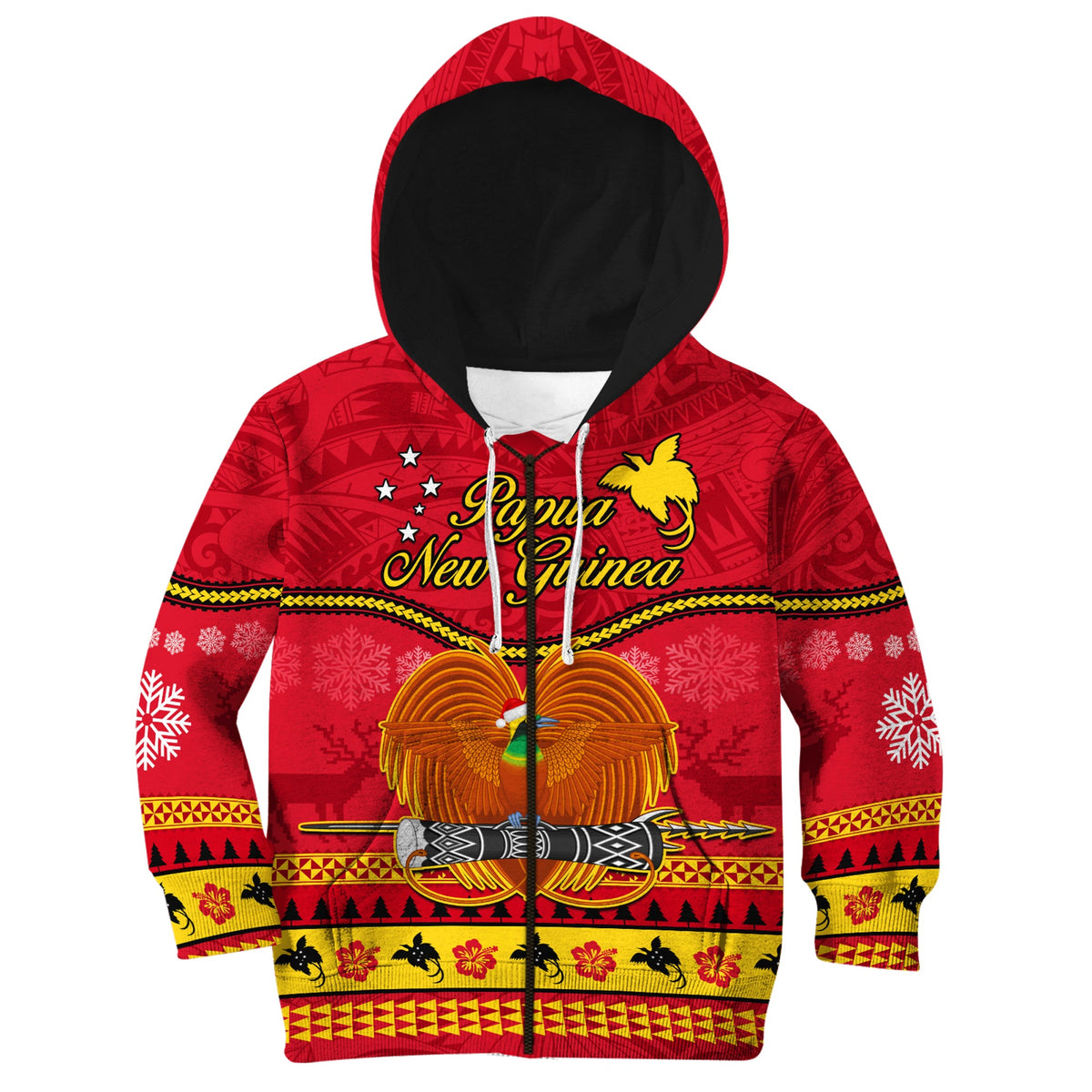 (Custom Personalised) Papua New Guinea Christmas Hoodie KID Bird Of Paradise Bikpela Hamamas Blong Dispela Krismas LT14 - Polynesian Pride