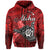 Custom The Shaka Hawaii Hoodie Tropical Flowers Red Version LT13 Zip Hoodie Red - Polynesian Pride