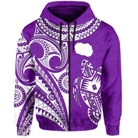 Rarotonga Cook Islands Hoodie Turtle and Map Style Purple LT13 - Polynesian Pride