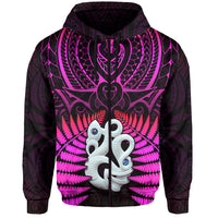 Aotearoa Fern Hoodie New Zealand Hei Tiki Purple Style LT13 Zip Hoodie Purple - Polynesian Pride