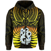 Aotearoa Fern Hoodie New Zealand Hei Tiki Gold Style LT13 Zip Hoodie Gold - Polynesian Pride