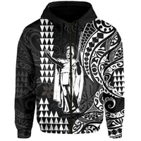Hawaii Day Kakau Hoodie Proud To Be Hawaiian Black King Kamehameha and Kanaka Maoli LT13 Zip Hoodie Black - Polynesian Pride