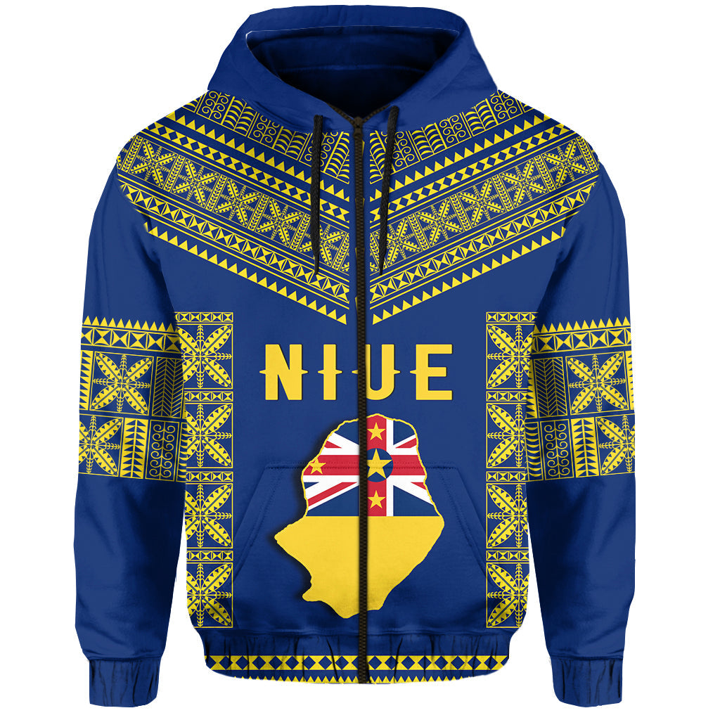 Custom Niue Hoodie Happy Constitution Day Niuean Hiapo Crab With Map LT14 - Polynesian Pride