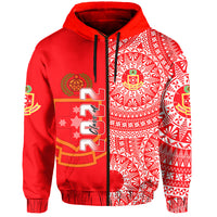 (Custom Text and Number) Kolisi Tonga High School Hoodie Class of Year Tongan Ngatu Pattern LT14 - Polynesian Pride
