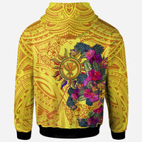 Polynesian Hawaii Kanaka Maoli Hoodie Hibiscus Flowers & Polynesian Patterns - Polynesian Pride