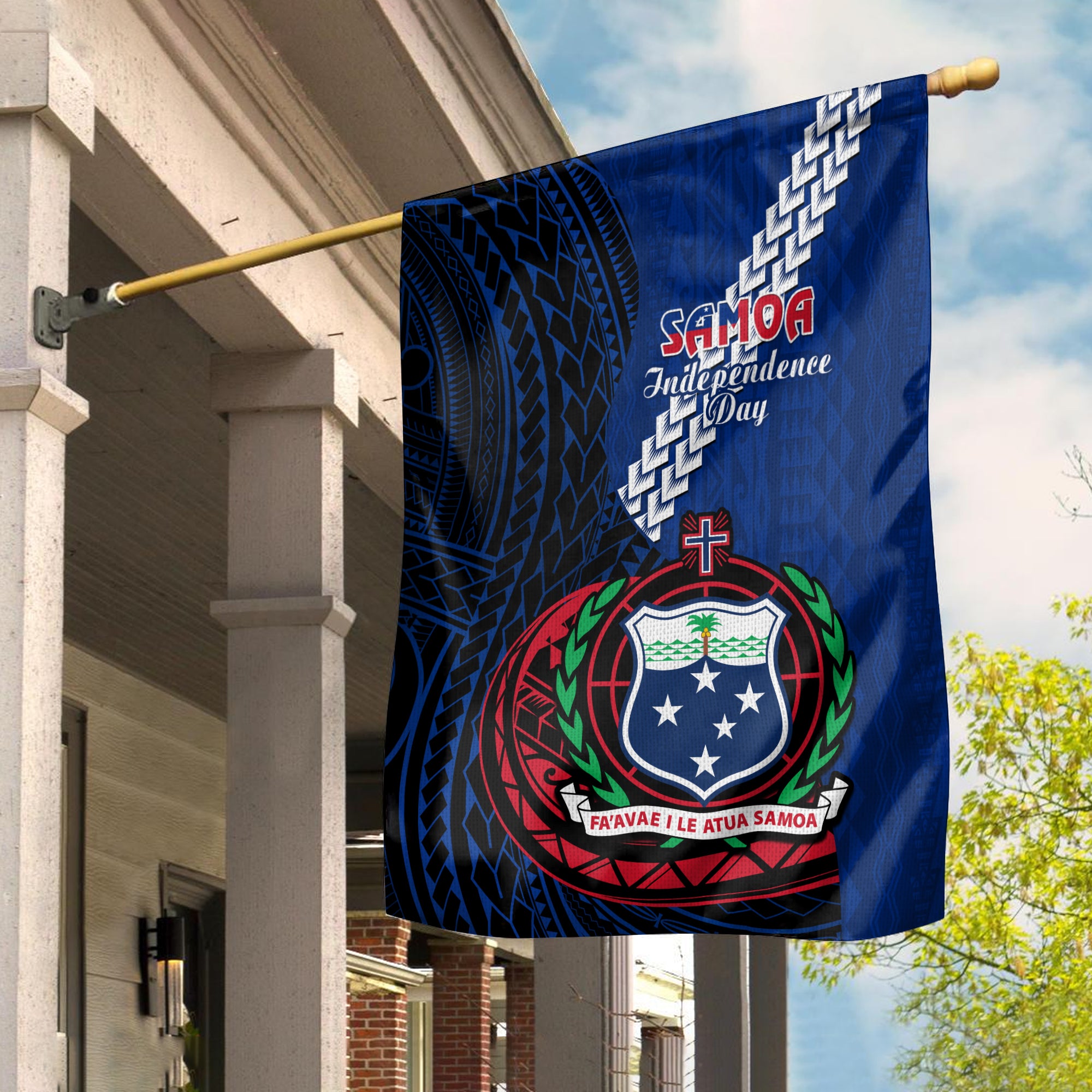 Samoa Flag Happy Independence Day Samoan Blue Pattern LT14