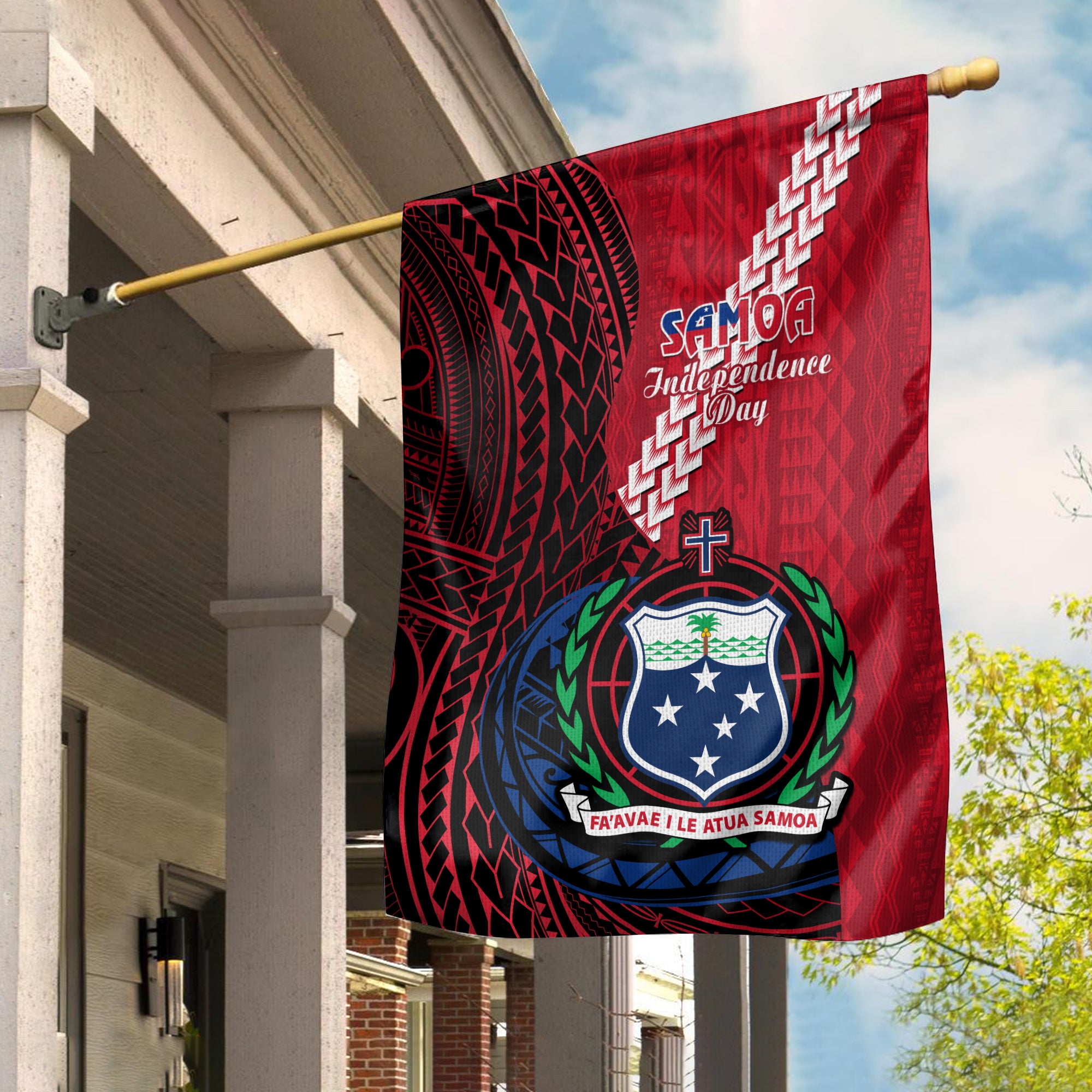 Samoa Flag Happy Independence Day Samoan Red Pattern LT14