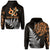 Custom Leo Zodiac Style Maori Hoodie Orange Lion LT13 Unisex Black - Polynesian Pride